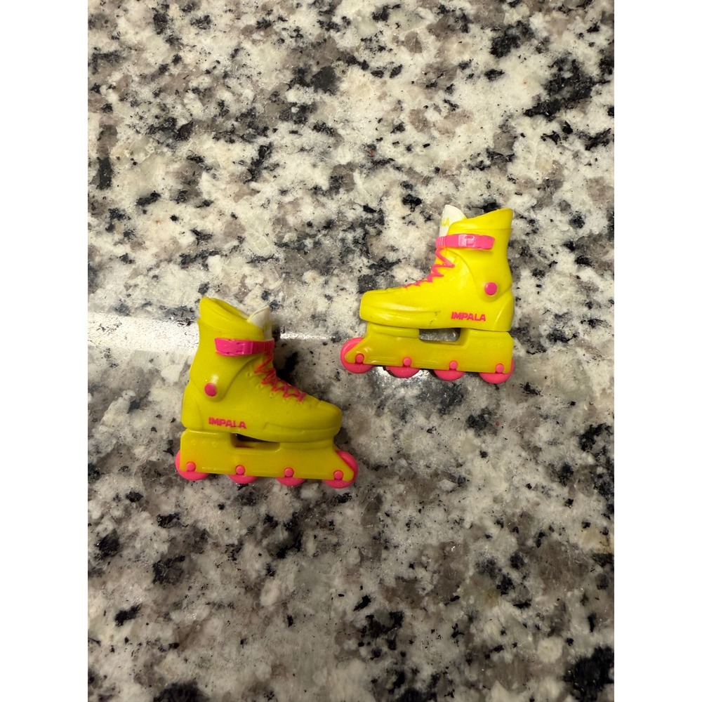 Impala Roller Skates‎ Miniature Doll Accessories Neon Yellow Pink Inline Skates